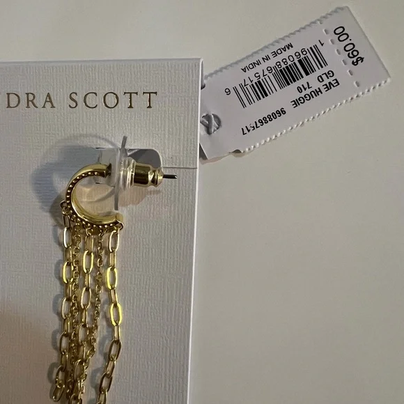 NWT Kendra Scott Gold Eve Huggie Earrings - Picture 3 of 4